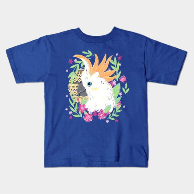 Citron Crested Cockatoo Kids T-Shirt by IllustratedActivist